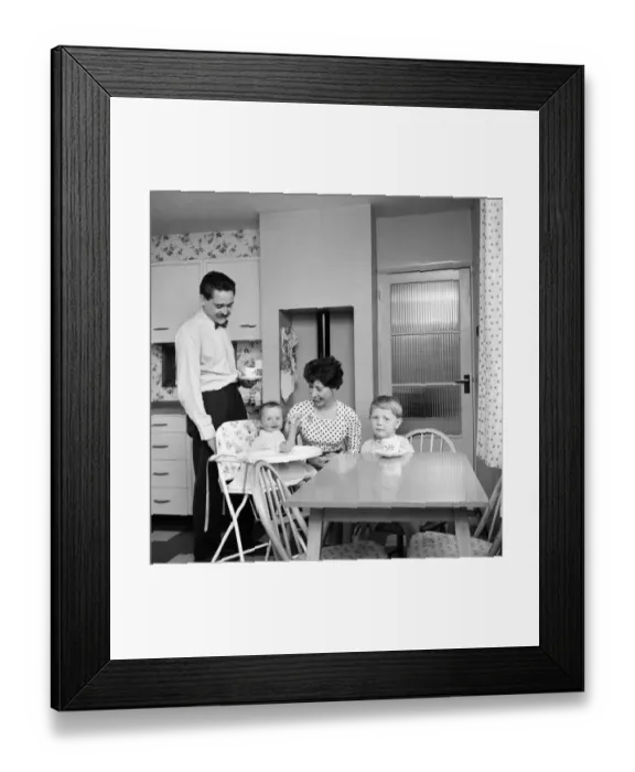 Framed Print : The happy Daily Mirror family: The Frys have lived in their own home at Woodlands