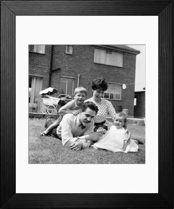 Framed Print : The happy Daily Mirror family: The Frys have lived in their own home at Woodlands