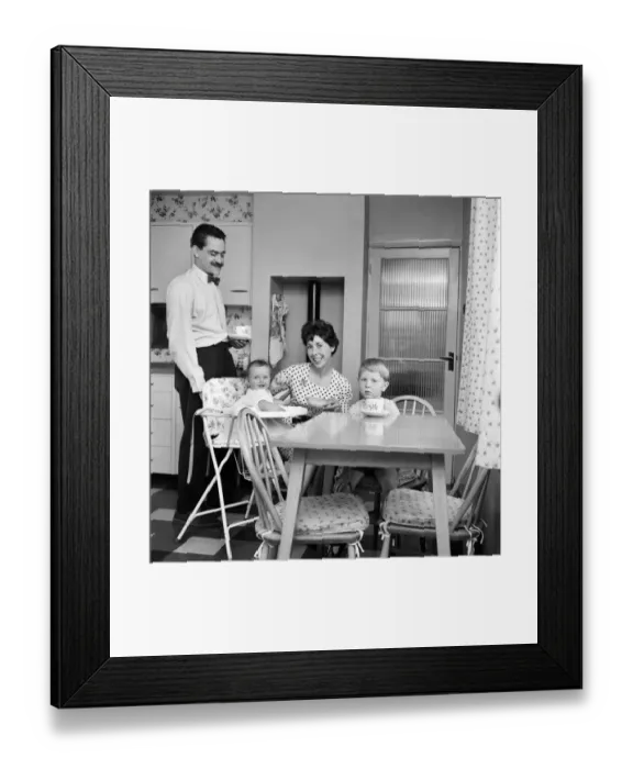 Framed Print : The happy Daily Mirror family: The Frys have lived in their own home at Woodlands