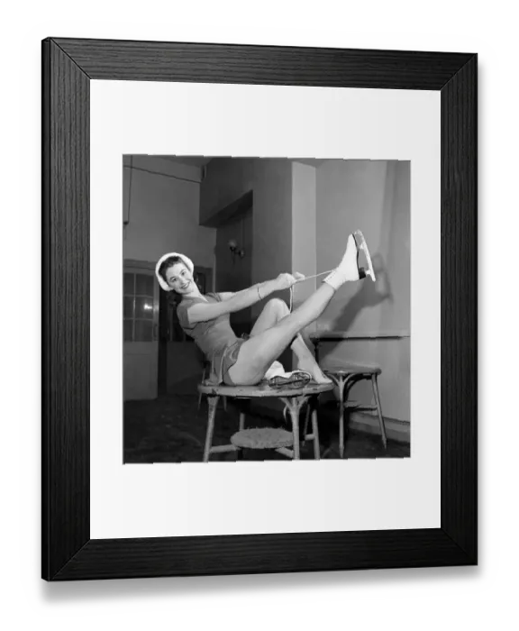 Framed Print : Maureen Pain, 21-year-old Skating Champion (She is the holder of 13 trophies