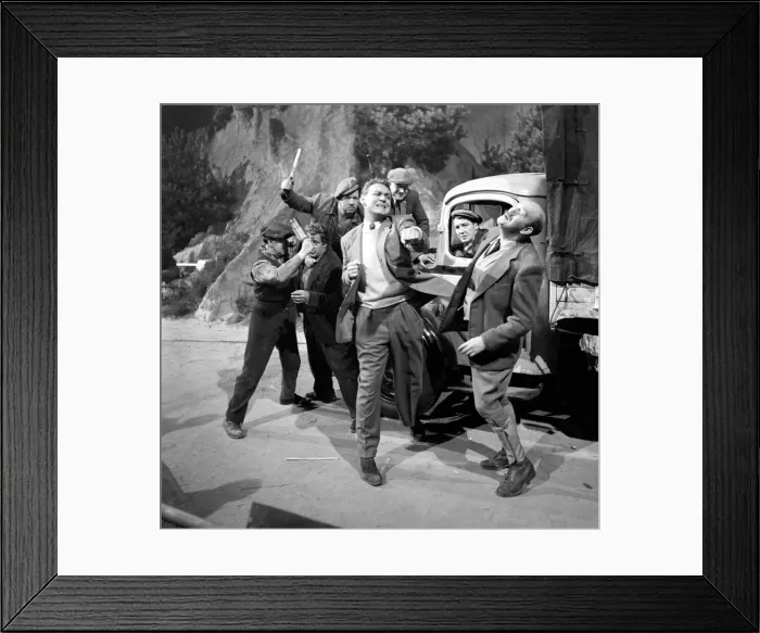 Framed Print : Filming Trouble in the Glen'at the Elstree Studio. December 1953 D7403 Framed Print : Filming Trouble in the Glen'at the Elstree Studio. December 1953 D7403
