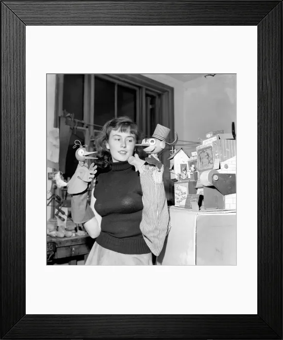 Framed Print : Billy Bean Puppet seen here on childrens TV. July 1953 D4035 Framed Print : Billy Bean Puppet seen here on childrens TV. July 1953 D4035