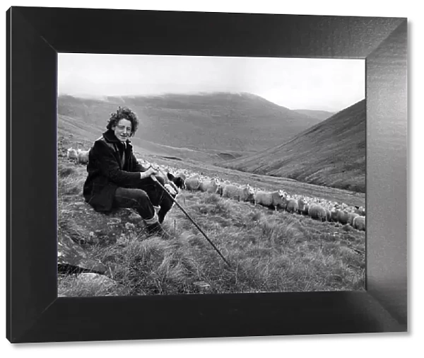 Shepherdess: Hows this for Womans lib. with only the mountains