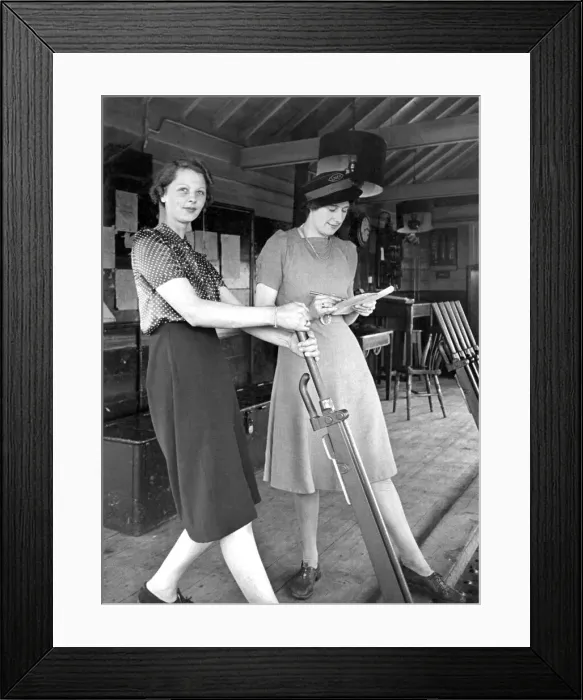 Framed Print : Mrs Village and Mrs Milward working in their box. August 1941 P012047 Framed Print : Mrs Village and Mrs Milward working in their box. August 1941 P012047