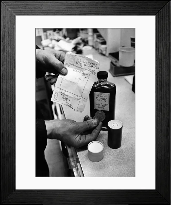 Framed Print : Prescriptions. January 1968 P011334 Framed Print : Prescriptions. January 1968 P011334