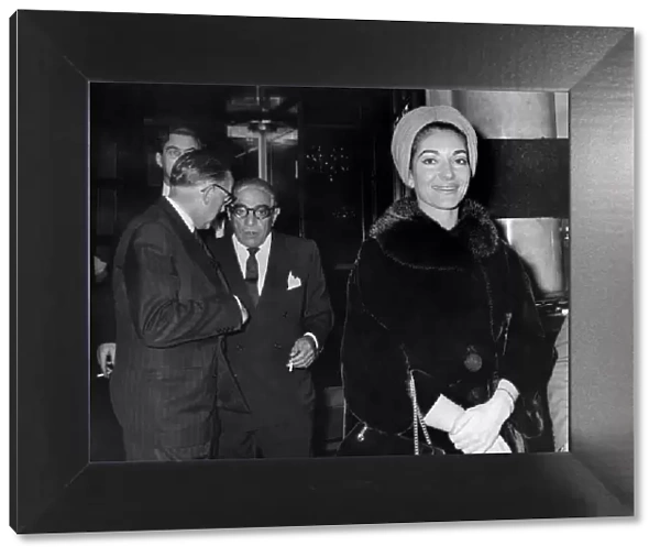 Maria Callas, the opera singer, leaving the Savoy Hotel in London to give evidence at