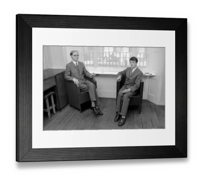 Framed Print : Gilbert and George pictured in Fouriers Street, East London. August 1972 Framed Print : Gilbert and George pictured in Fouriers Street, East London. August 1972