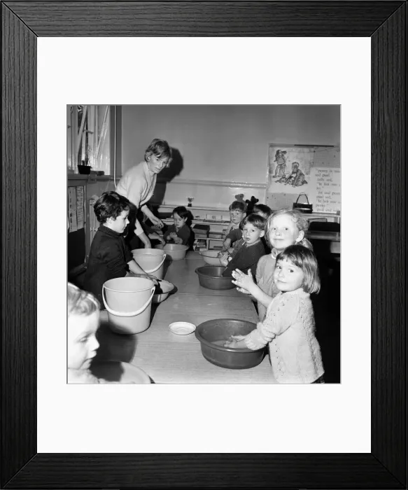 Framed Print : Mrs. Diana Yeomans, a teacher at the tiny village school in Strensall, Yorkshire