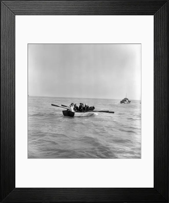 Framed Print : Five teenage members of Armageddon'pop group rowing the channel today Framed Print : Five teenage members of Armageddon'pop group rowing the channel today