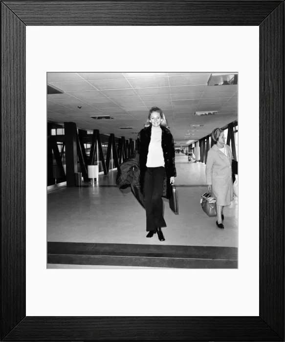 Framed Print : German actress Marly Hass today left Heathrow Airport for Hollywood where she lives