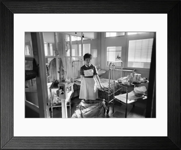 Framed Print : Sister Mary Simpson and room 14 at the special burns unit at Manchester Framed Print : Sister Mary Simpson and room 14 at the special burns unit at Manchester