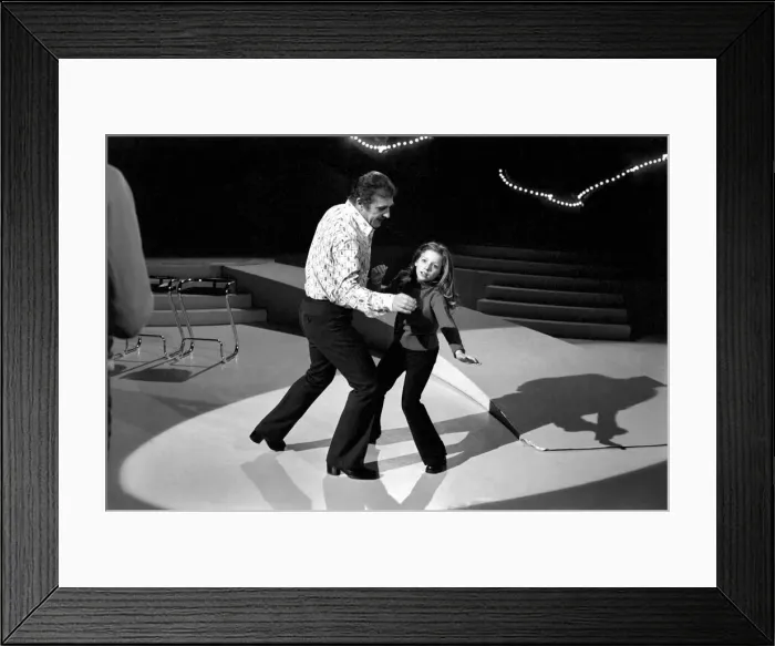 Framed Print : Lena Zavaroni in the Bachelors Show. Lena Zavaroni 10 yrs old has a school lesson in