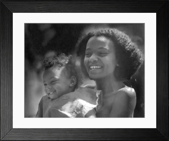 Framed Print : Young mother with her child Circa 1945 P044433