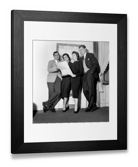 Framed Print : Entertainment: TV Commercial: KLM models seen here rehearsing scenes from their new TV