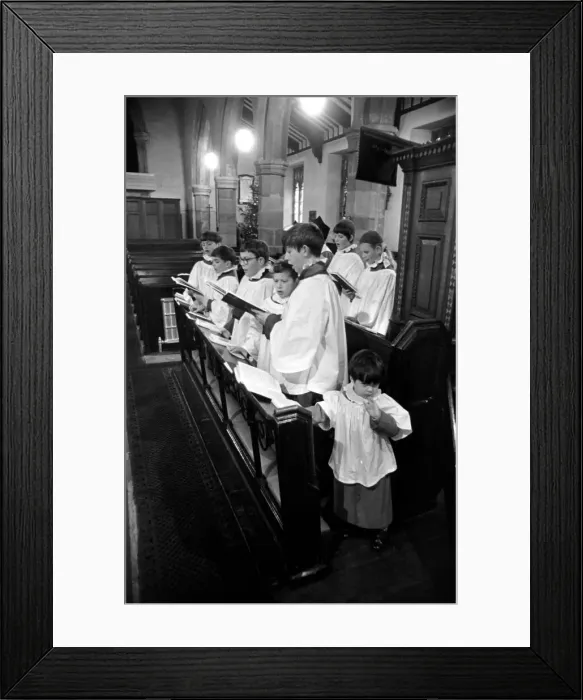 Framed Print : Children Singing: Choir of the Saxon Church at Barwick-in-Elmet, near Leeds singing