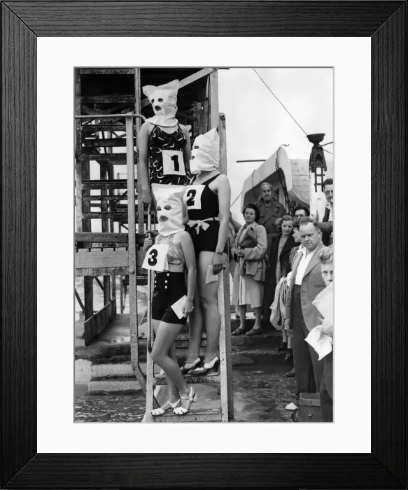 Framed Print : Women Beauty. Neat figure'competition at Lido Bathing Pool, Cliftonville