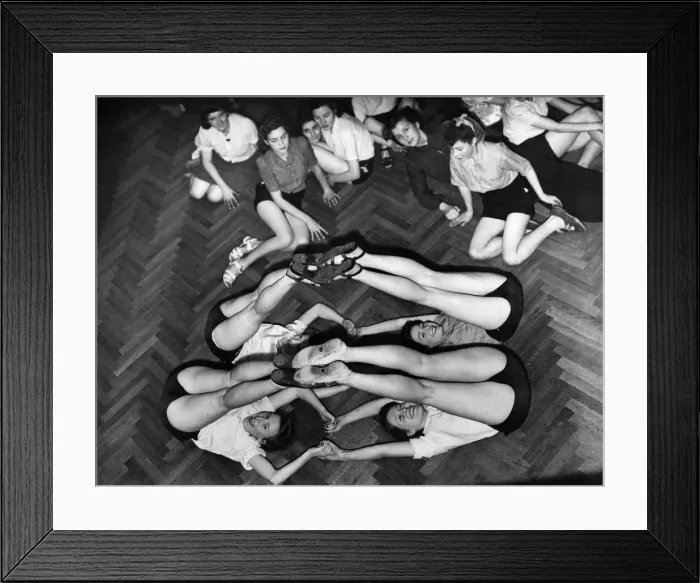 Framed Print : The girls of a war factory have formed their own health and beauty club