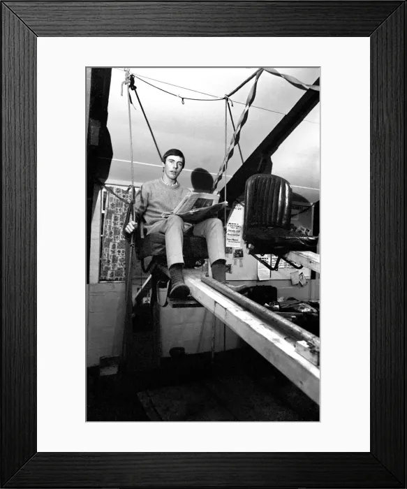 Framed Print : David Such after completing 77 hours non-stop on the see saw in his world record attempt Framed Print : David Such after completing 77 hours non-stop on the see saw in his world record attempt