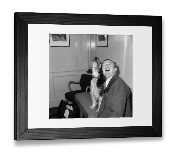 Framed Print : Singing Dog and Noel Whitcomb. October 1953 D6238-001