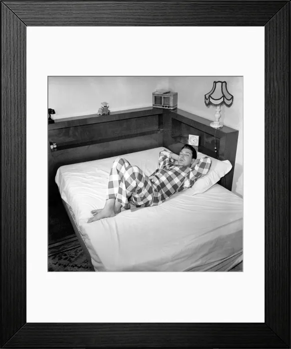 Framed Print : Singer David Hughes sleeping. December 1953 D7611 Framed Print : Singer David Hughes sleeping. December 1953 D7611