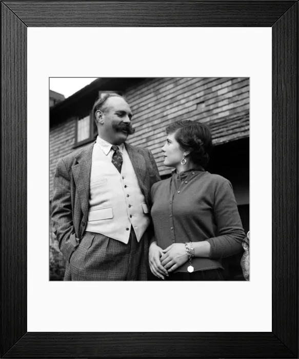 Framed Print : Jimmy Edwards and his fiance Miss Anne Michelle Carew-Gibbs at her home in Cowfold Framed Print : Jimmy Edwards and his fiance Miss Anne Michelle Carew-Gibbs at her home in Cowfold