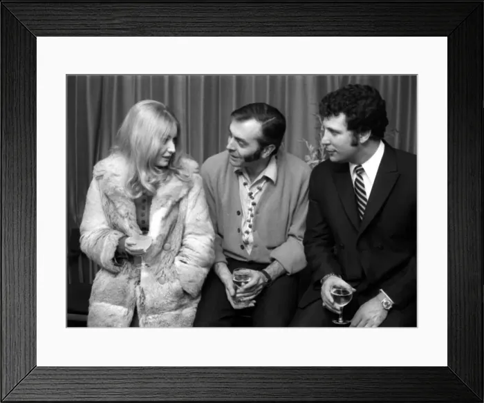 Framed Print : Tom Jones singer Jan 1969 with producer John Scoffield and singer Mary Hopkin after Framed Print : Tom Jones singer Jan 1969 with producer John Scoffield and singer Mary Hopkin after