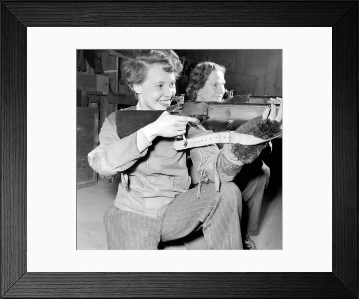 Framed Print : Cracking good shots: These two ladies of the Wandsworth Rifle Club are two cracking good Framed Print : Cracking good shots: These two ladies of the Wandsworth Rifle Club are two cracking good