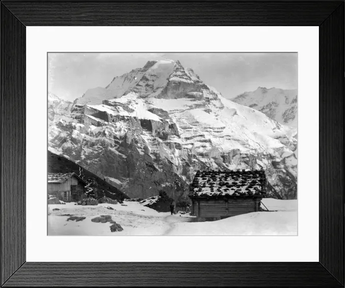 Framed Print : View of the massive Jungfrau mountain peak in the Bernese Oberland region of the Swiss Framed Print : View of the massive Jungfrau mountain peak in the Bernese Oberland region of the Swiss