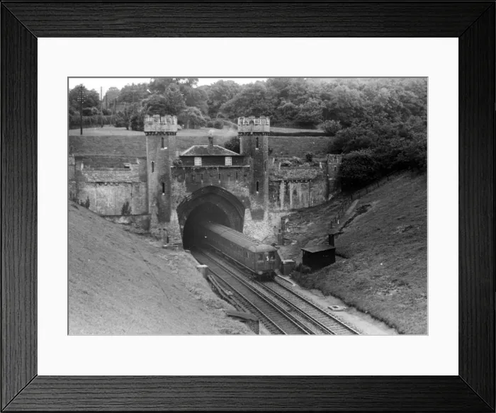Framed Print : An Electric Train passing through a tunnel. c. 1950 P044393 English Railways