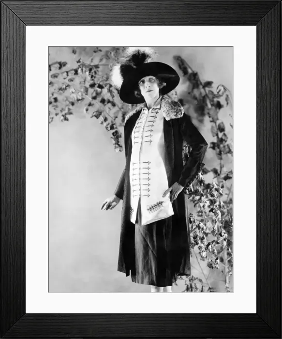 Framed Print : A very smart three piece costume of Black Ottoman trimmed Bichilla Framed Print : A very smart three piece costume of Black Ottoman trimmed Bichilla