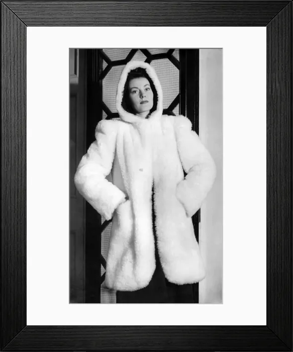 Framed Print : Clothing. Real sheepskin coat (swagger) with load. A real blackout outfit Framed Print : Clothing. Real sheepskin coat (swagger) with load. A real blackout outfit