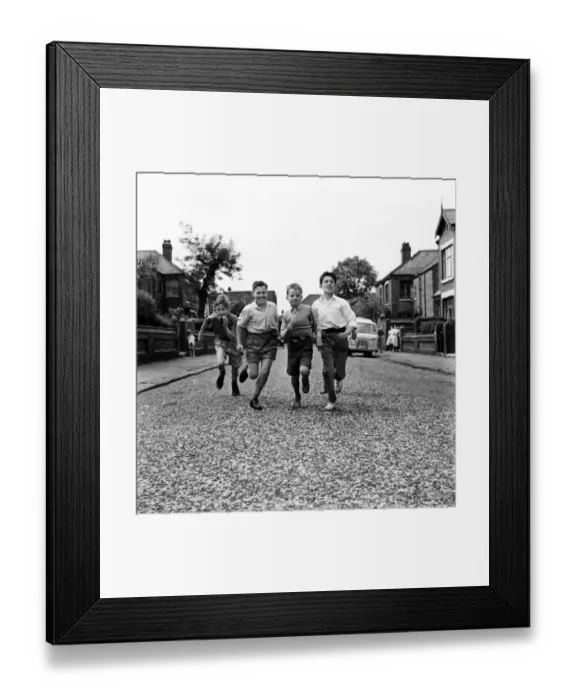 Framed Print : Whit Walks Manchester A group of young lads seen here in their neighbourhood before