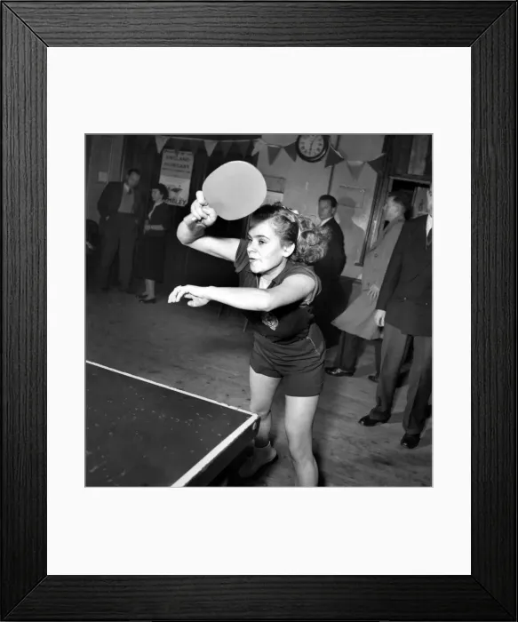 Framed Print : Members of the Hunganan Table Tennis team. Miss Susan Fantusz November 1953