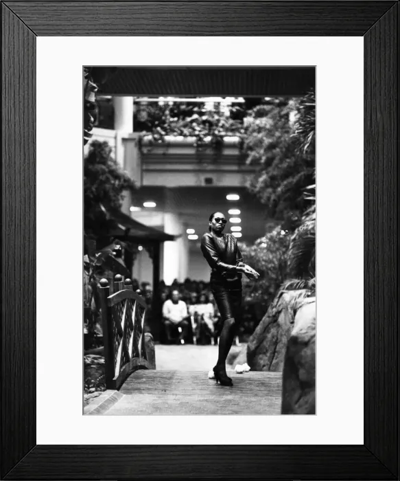 Framed Print : Cool on the catwalk... even in the centrally-heated MetroCentre - fashion show