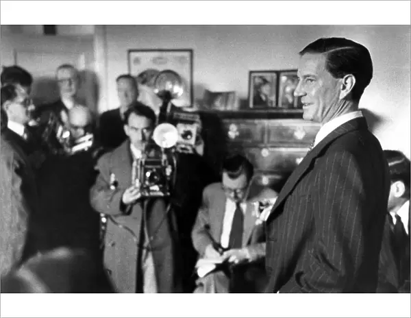 Soviet Spy Kim Philby holds a press conference after being cleared of spying by