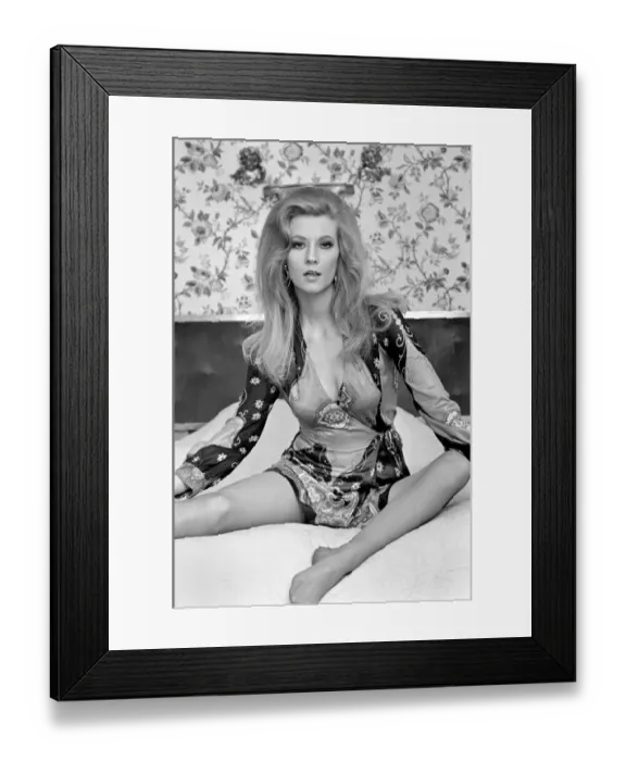 Framed Print : Beautiful blonde model Vicki Hodge is finding more work in the show business scene