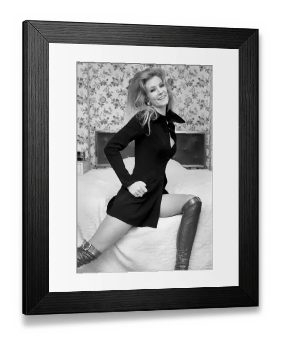 Framed Print : Beautiful blonde model Vicki Hodge is finding more work in the show business scene