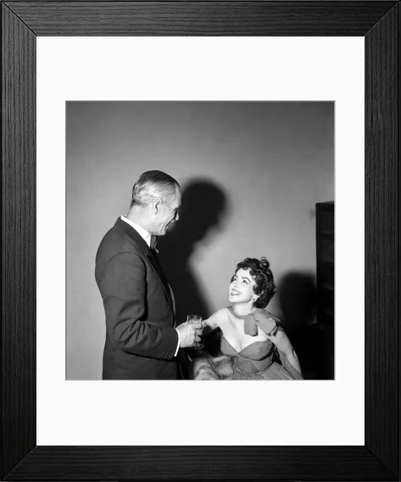 Framed Print : Film Star Mara Lane with Brigadier Soden. June 1953 D4063-003
