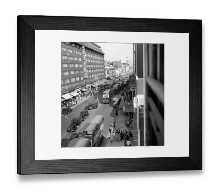 Framed Print : London: Traffic in Oxford Street. August 1953 D5334 Framed Print : London: Traffic in Oxford Street. August 1953 D5334