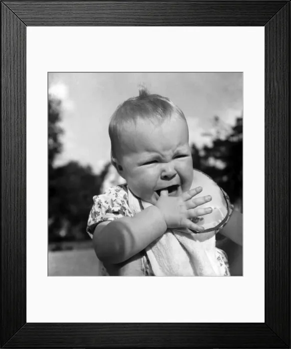 Framed Print : Children: Baby: Expressions: Crying. July 1953 D3848-001 Framed Print : Children: Baby: Expressions: Crying. July 1953 D3848-001