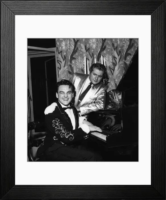 Framed Print : Bob Monkhouse with Liberace 1956 Hailed as Mr Showbiz