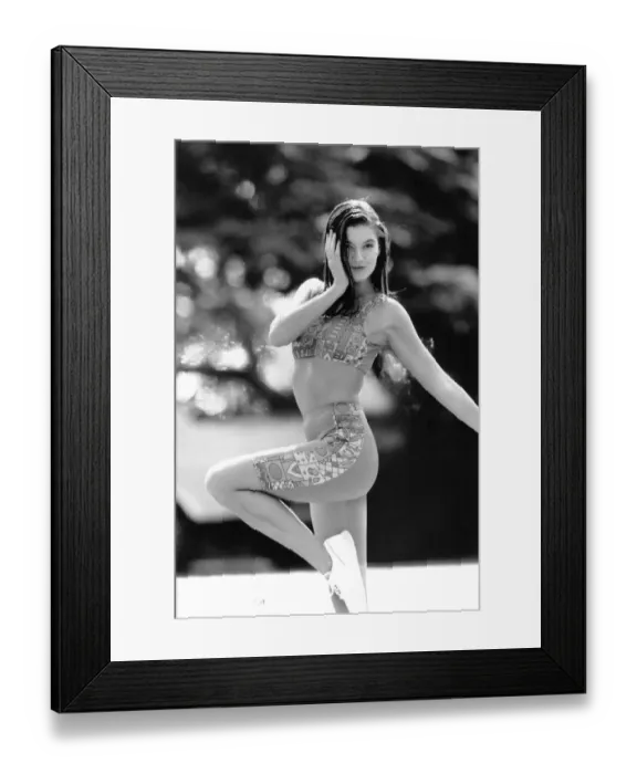 Framed Print : A model poses in the latest Keep-fit exercise wear