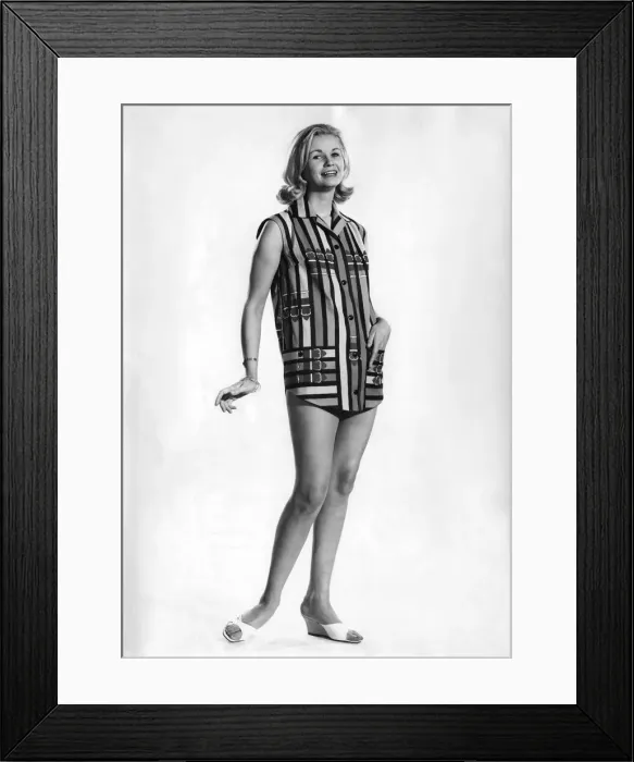 Framed Print : Woman wearing sleveless shirt. July 1961 P008777 Framed Print : Woman wearing sleveless shirt. July 1961 P008777