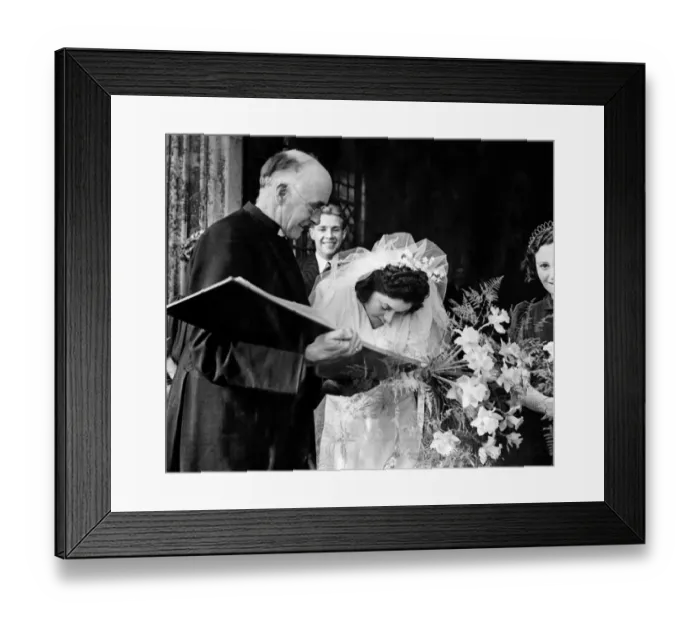 Framed Print : This bride forgot to sign the register. The Rector, Canon Whytehead hurried after Framed Print : This bride forgot to sign the register. The Rector, Canon Whytehead hurried after