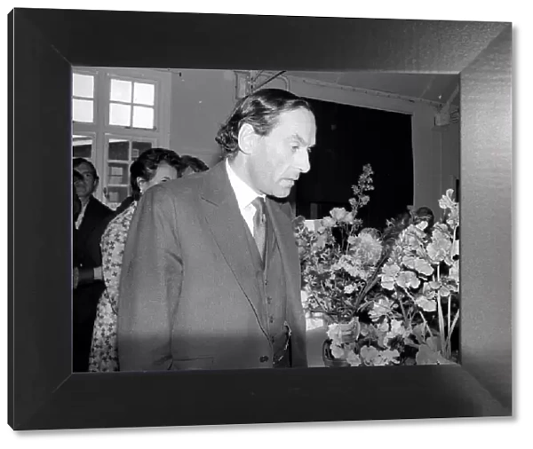 Liberal Party leader Jeremy Thorpe visits a flower show August 1978