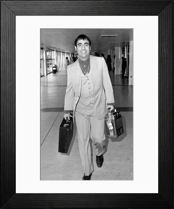 Framed Print : The Who drummer Keith Moon pictured at Heathrow Airport in London August 1978