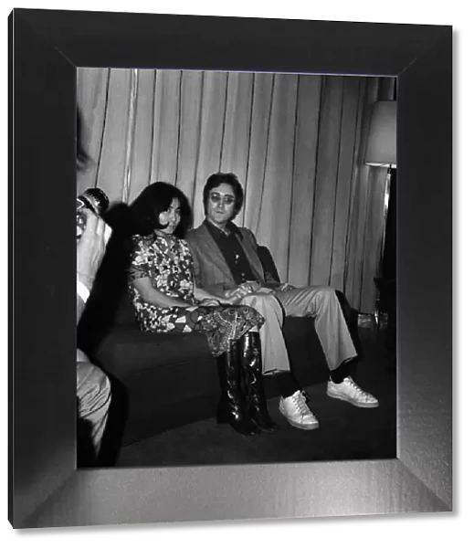 Singer John Lennon with his wife Yoko Ono in Majorca. April 1971 71-3773-002