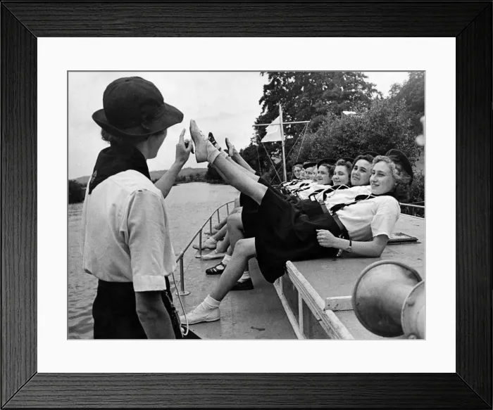 Framed Print : World War II Women. Young girls of the sea scouts seen here keeping fit so they may join Framed Print : World War II Women. Young girls of the sea scouts seen here keeping fit so they may join