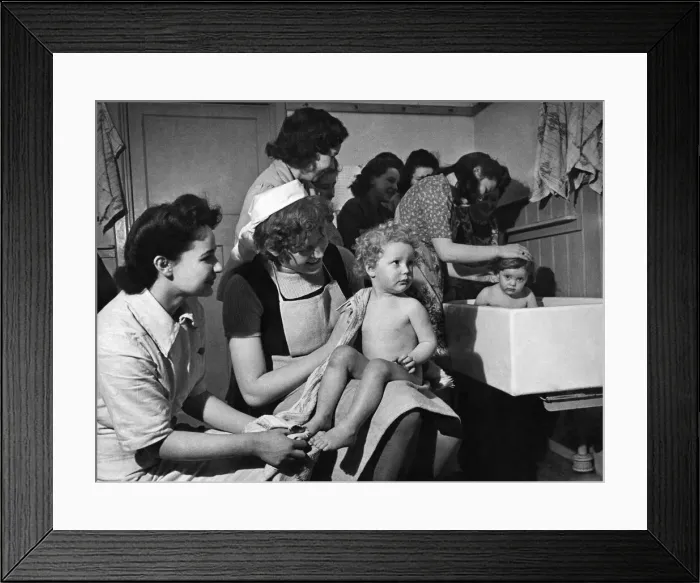 Framed Print : World War II Home Front. Youth group run their own cottage Framed Print : World War II Home Front. Youth group run their own cottage
