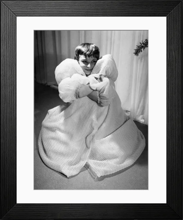 Framed Print : Peeping through this glamorous negligee in fancy nylon tricot Framed Print : Peeping through this glamorous negligee in fancy nylon tricot
